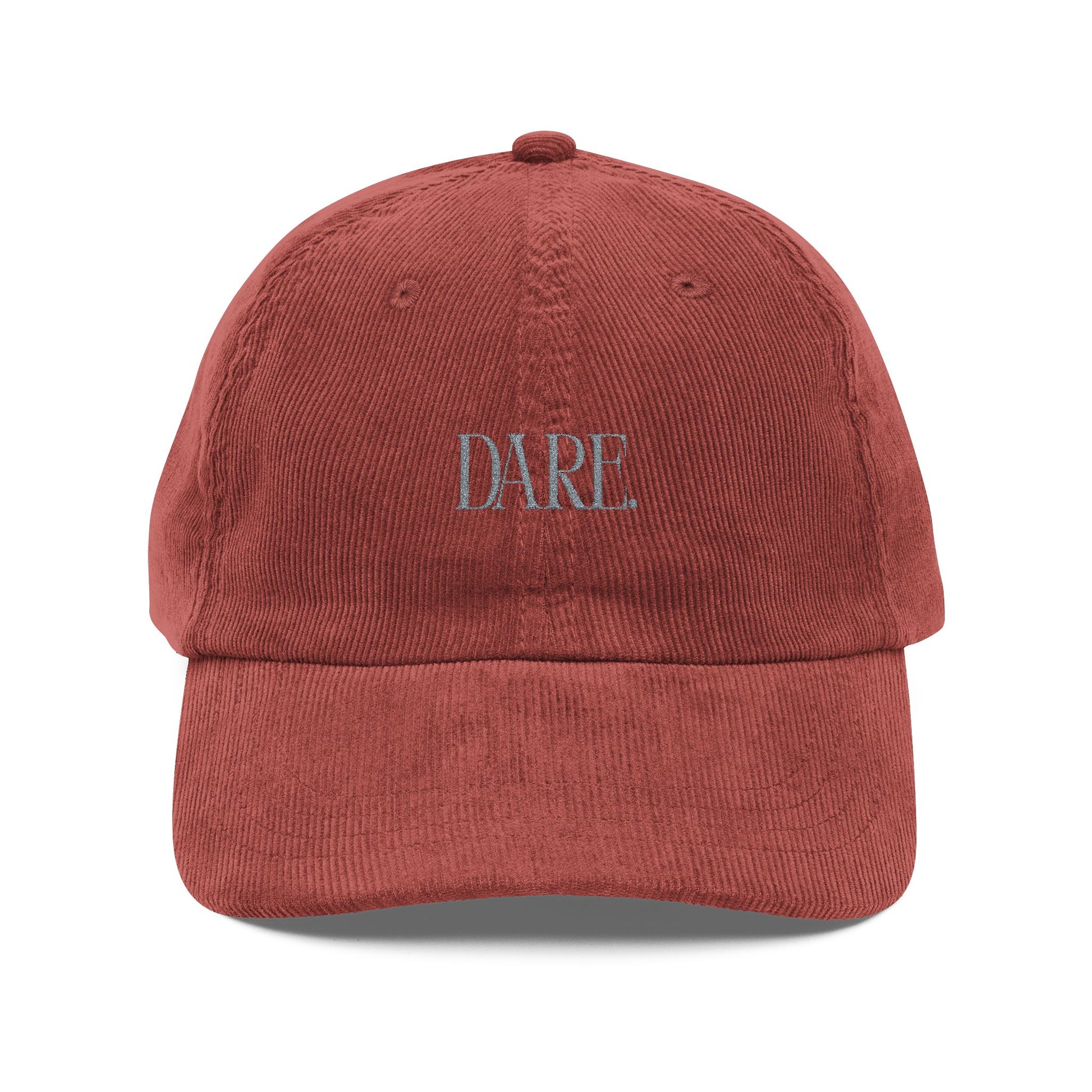 "DARE" Velours Embroidered Cap — Burgundy - LA MARQUE 77