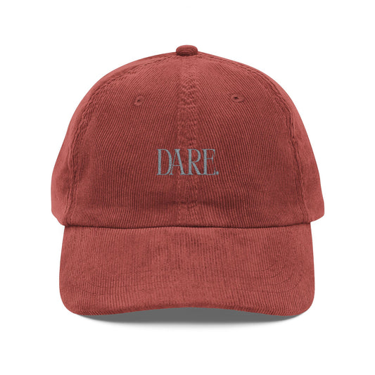 "DARE" Velours Embroidered Cap — Burgundy - LA MARQUE 77