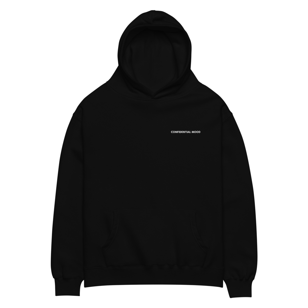 Confidential Mood Oversized Black Hoodie - Unisex - LA MARQUE 77