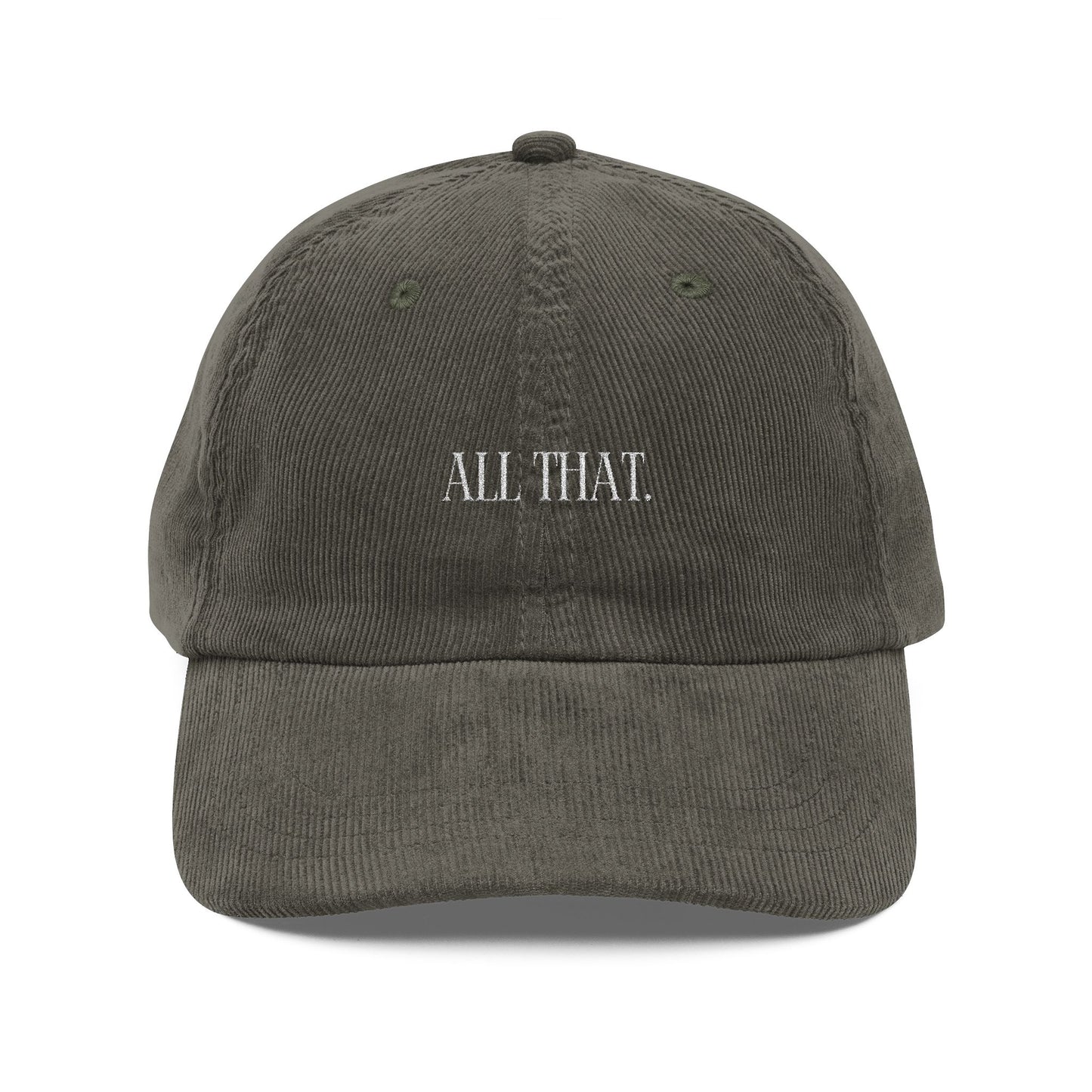 "ALL THAT" Velours Embroidered Cap — Olive - LA MARQUE 77