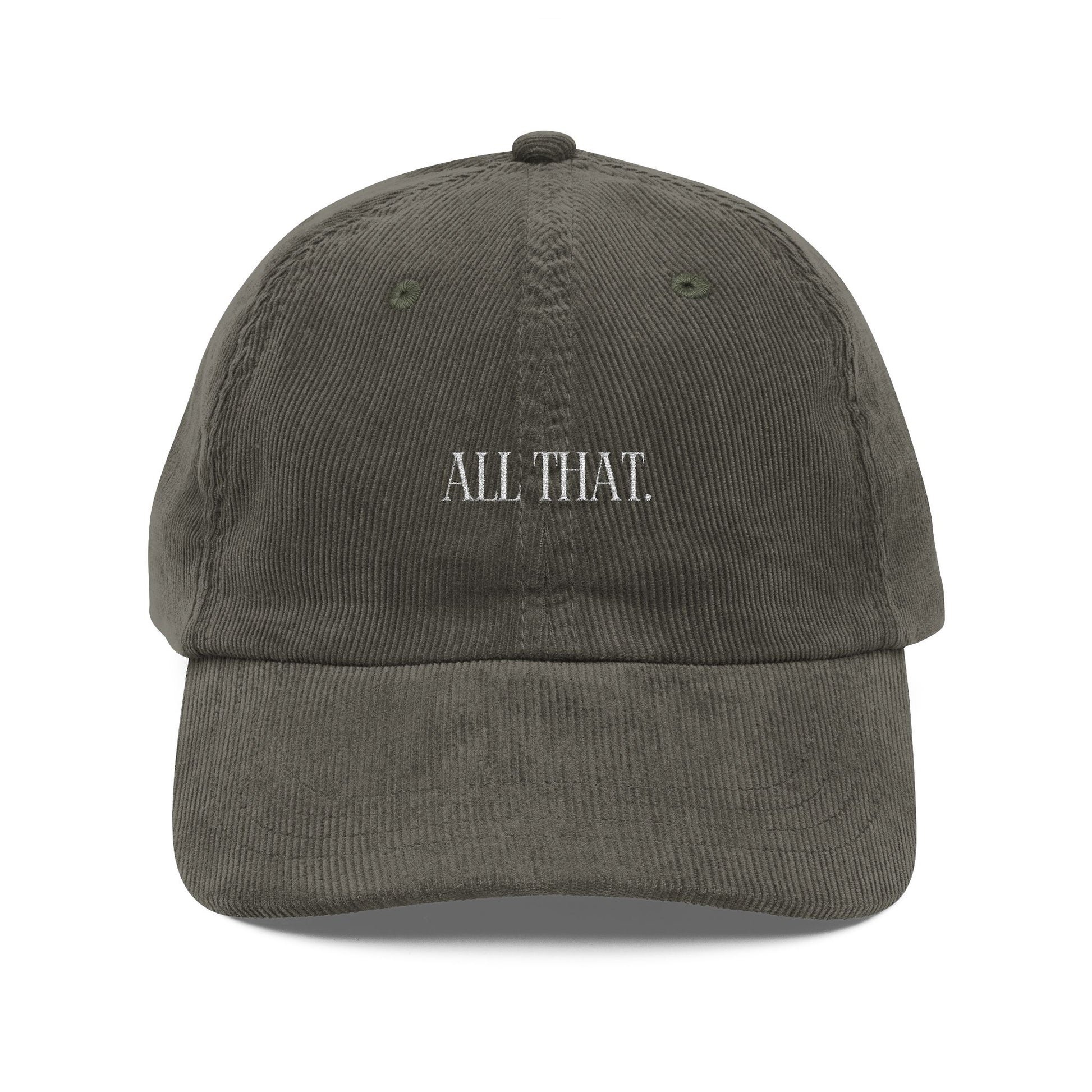 "ALL THAT" Velours Embroidered Cap — Olive - LA MARQUE 77