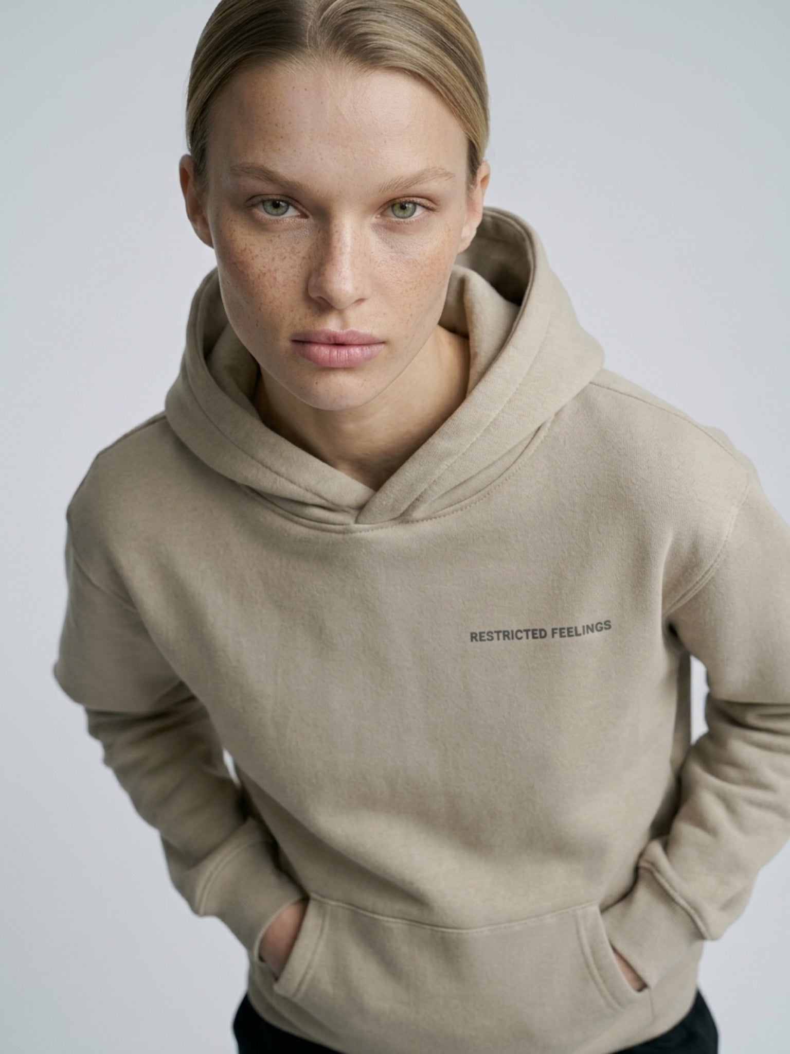 Restricted Feelings Oversized Sand Hoodie - Unisex - LA MARQUE 77